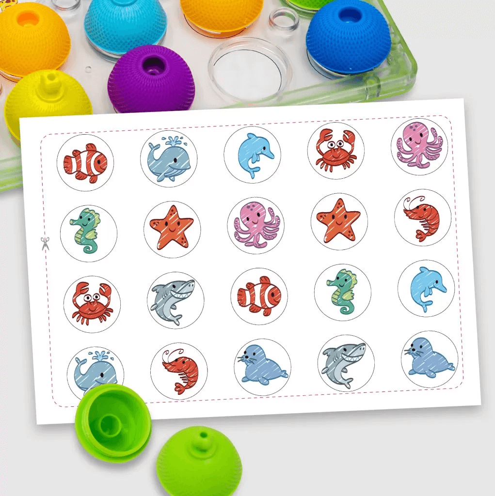 Colores a juego - Animales marinos